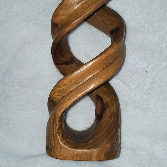 Carved Wood Eternal Love Sculpture - Picture 12 of 16